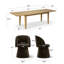 Ensemble de table de salle à manger extensible avec table en placage de bois véritable et chaises pivotantes rembourrées à 360 °-144070906-144070908
