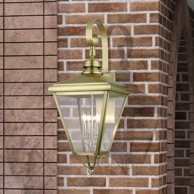 Wike Solid Brass Wall Light, Antique Brass