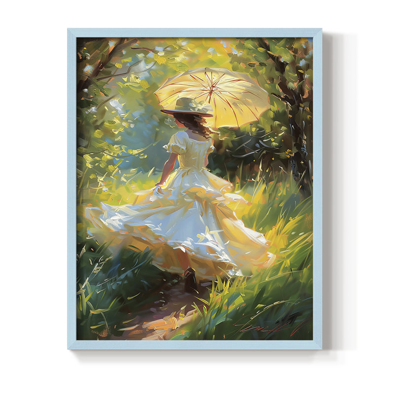 WOMEN Series DCCCLxxxx, reproduction encadrée - bois massif, H 11 po x l 9 po, Bleu