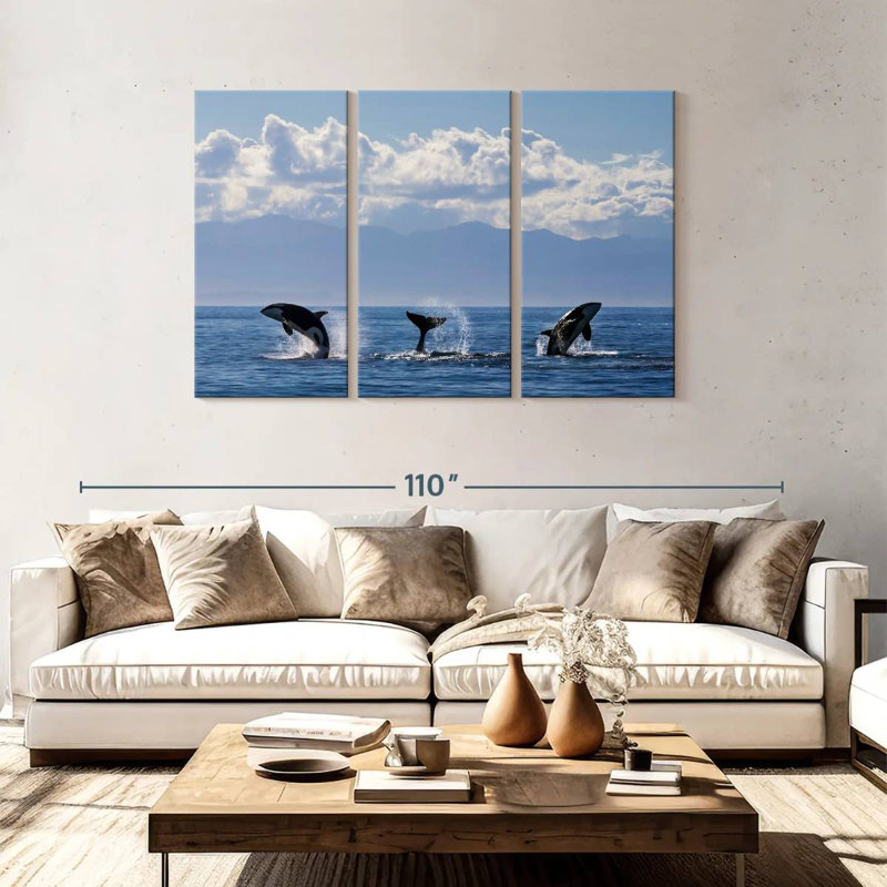 Brampt Lively Killer Whales, 48" H x 74" W
