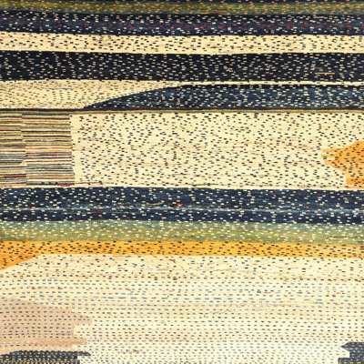 Tapis abstrait vert / beige Warre