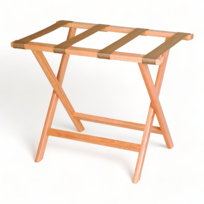 Porte-bagages pliable en bois, Chêne clair, Brun clair