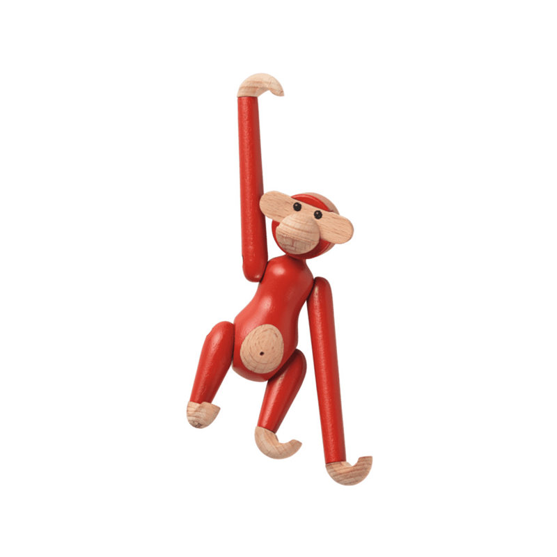 Mini Monkey Figurine, Vintage Red