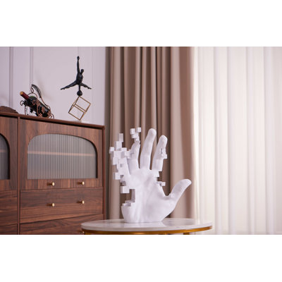 Sculpture en résine Pixel Hand