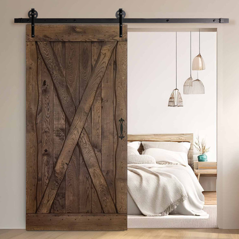 Lauryn Solid Oak Barn Door Prefinished, 90cm H x 210cm W x 4cm D, Brown