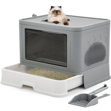 Wide Entry Jumbo Foldable Cat Litter Box