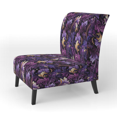 Deep Purple Royal Ragdolls - Upholstered Bohemian & Eclectic Accent Slipper Chair by Red Barrel Studio