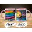 Kids Drawing Style 11oz Accent Mugs – Ceramic Coffee Cup with a Pink Handle and Interior