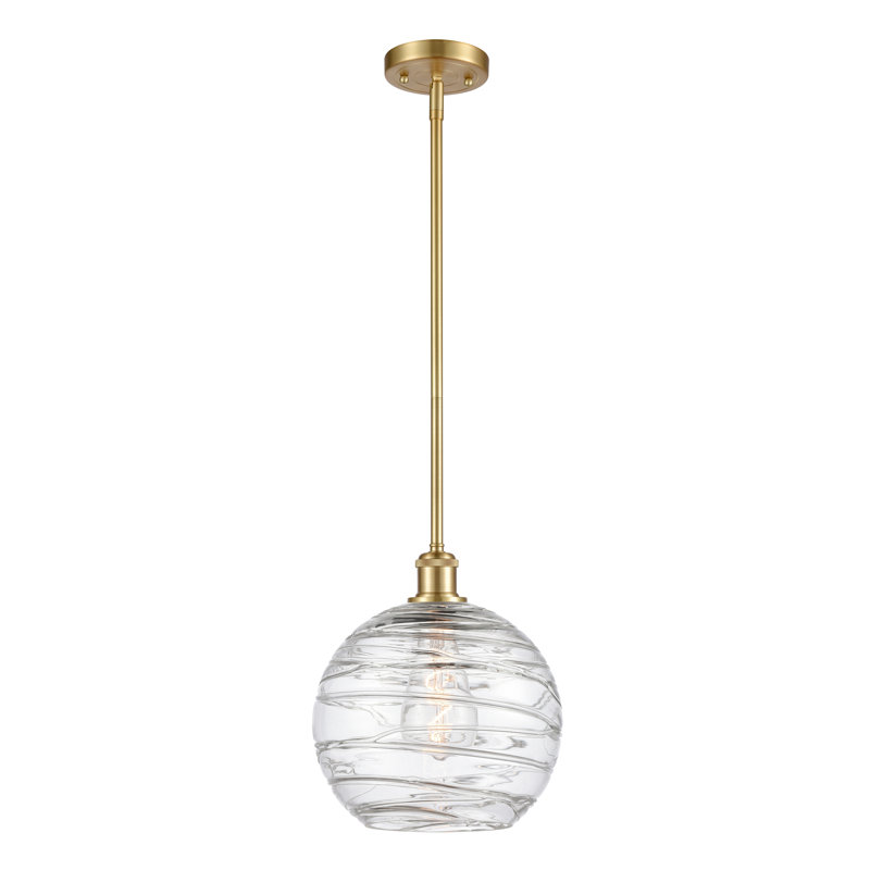 Mott 1-Light Single Pendant, Satin Gold, 13" H x 10" W x 10" D, 6 Watt vinage LED Bulb