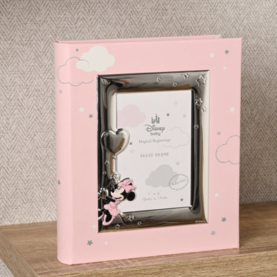 Disney Minnie Mouse With Balloon Silver Plated Album With Frame 8" x 10"
