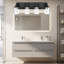 Éclairage pour meuble-lavabo (4 lumières), (3000K / 3500K / 4500K / 5000K / 6000K, à intensité variable), luminaire de salle de bain à DEL de protection des yeux, applique murale moderne sur miroir avec abat-jour en verre transparent-1416025829
