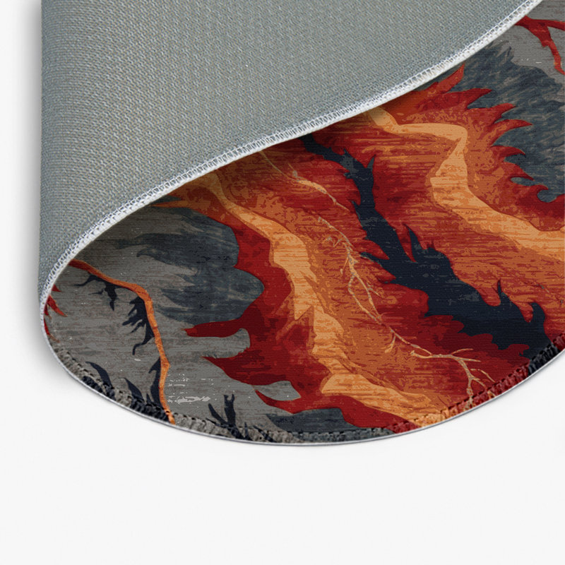 Tapis d'intérieur et d'extérieur brun Nature, Rond 5 pi