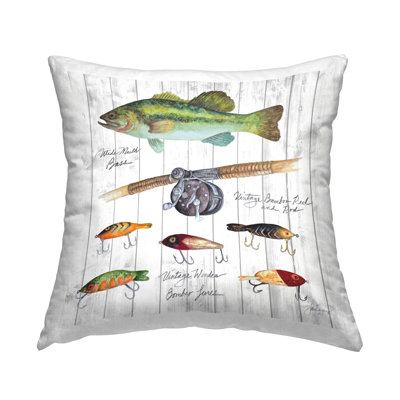 Coussin décoratif de pêche avec motif décoratif imprimé par Janice Gaynor