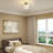 1-Light Modern Brass Flush Mount Ceiling Light with Ribbed Clear Glass Globe