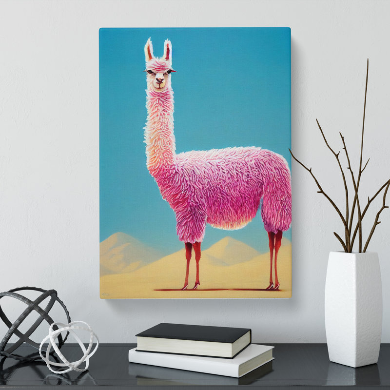 Llama - Wrapped Canvas, 50cm H x 35cm W x 3cm D