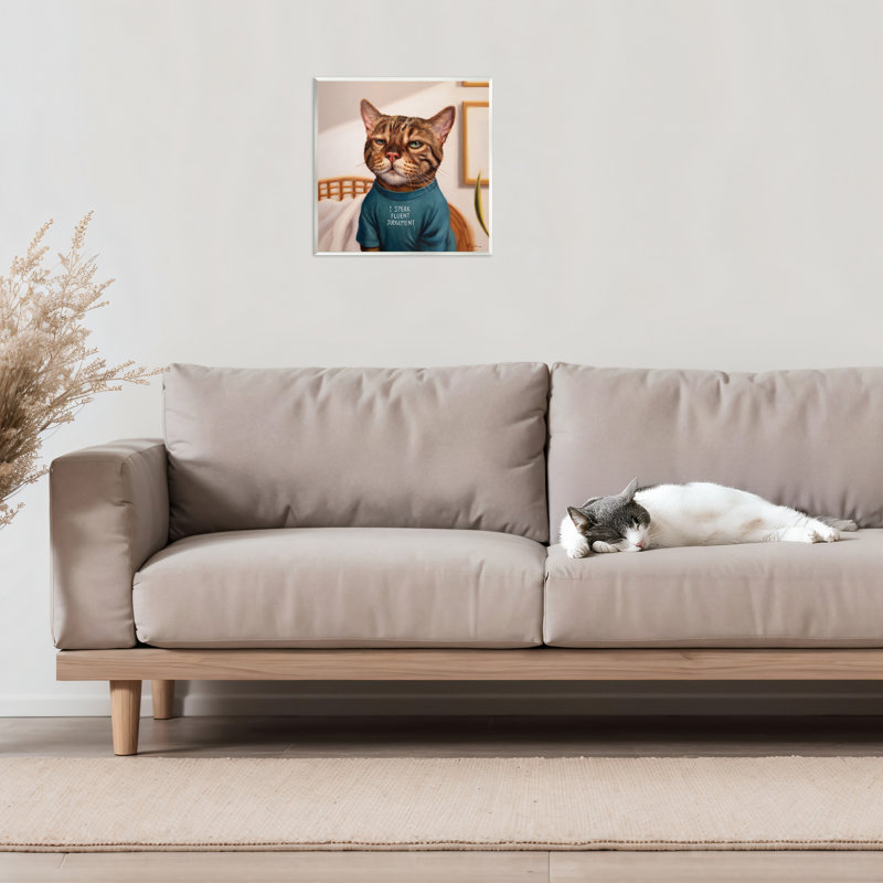 Plaque murale Cattitude Speak Fluent Judgement, design par Lucia Heffernan