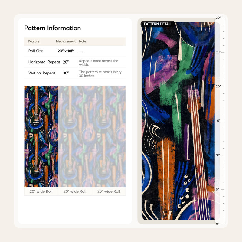 Papier peint abstrait guitare abstraite moderne