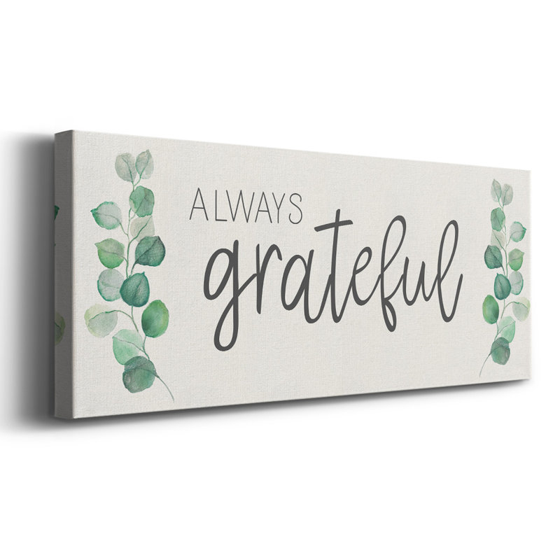 «Always Grateful», toile tendue avec châssis, H 24 po x l 60 po x P 1,5 po