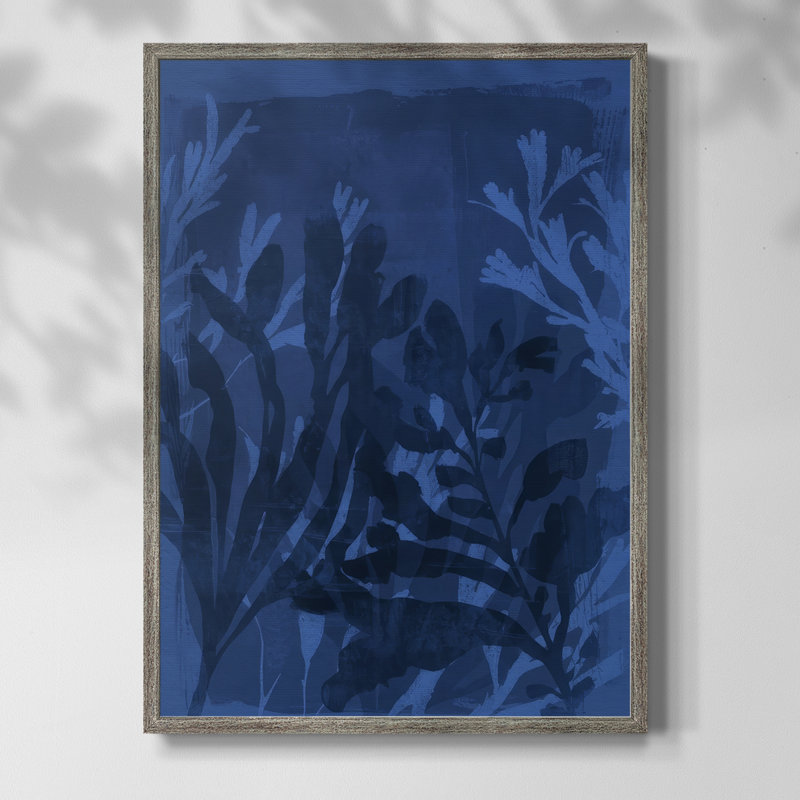 Sapphire Sea Bloom II, reproduction encadrée - bois massif, H 30 po x l 24 po