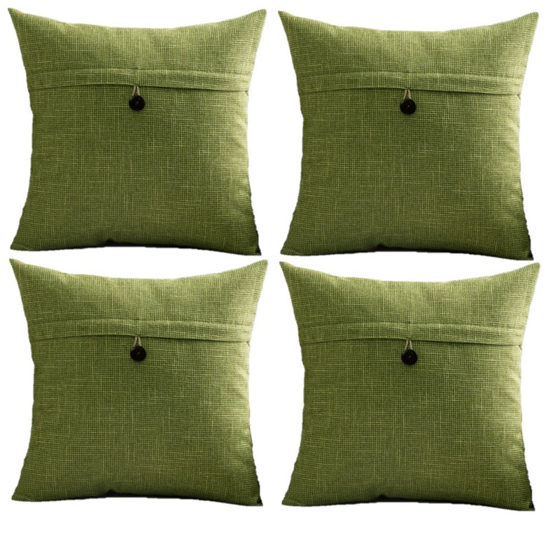 Housses de coussin rétro à un bouton, Vert