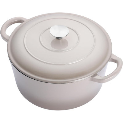6-Quart Double-Coated Enameled Cast Iron Dutch Oven - Induction Safe & Self-Basting Lid
