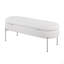 Banc contemporain en métal chromé et similicuir blanc-1483578966