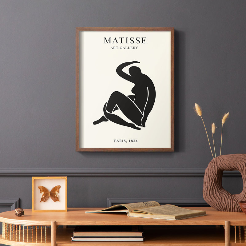Matisse LXV Framed Print - Solid Wood, 20" H x 16" W, Brown
