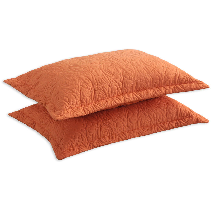 P-solid Shams Polyester Bedding, King, Dusty Orange