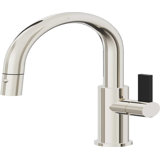 Corsano Contemporary Pull Down Kitchen Faucet with Button Sprayer Low Arc Spout and BFB Series Handle