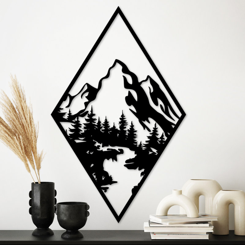 Elegant Decorative Metal Wall Accessory, Black, 31.1 x 19.3 inches | 100% Metal Construction, Thickness: 0.06 inches | Lightweight at 1.9 lbs | Perfect for Modern Decor & Stylish Home Accent