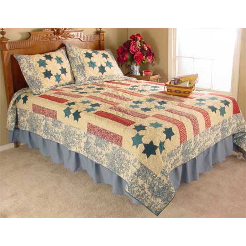 Mount Vernon Farmhouse / Country Cotton Patchwork Quilt, Queen