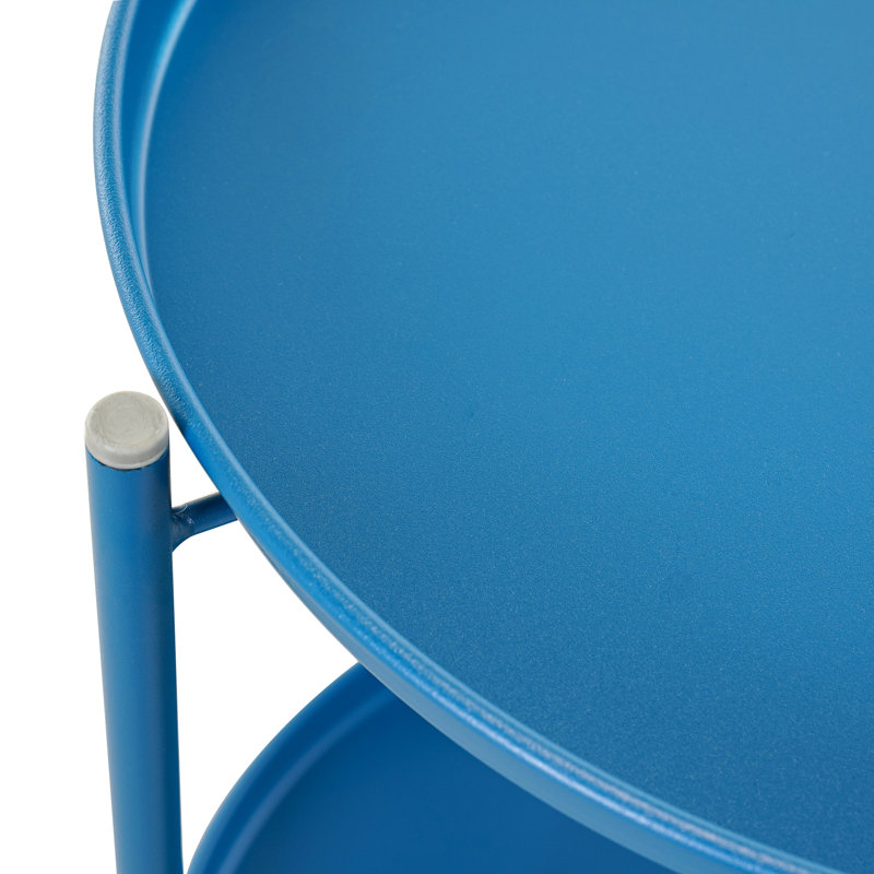 Caira Round Outdoor Side Table, Peacock Blue
