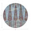 Topkapi Garden Turquoise Red Vegan Leather Round Coasters-347403178