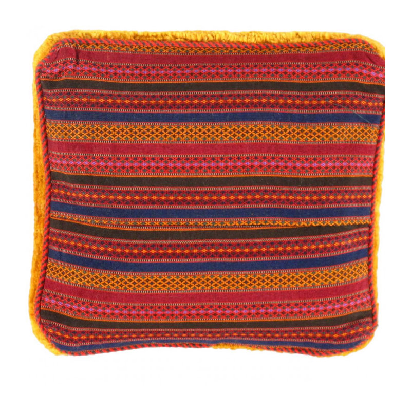 Coussin Gabbeh, H 15 po x l 16 po, Doré