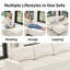 Canapé modulaire 10 pièces en velours côtelé d'angle moderne avec méridienne et garniture cloutée-1777126972
