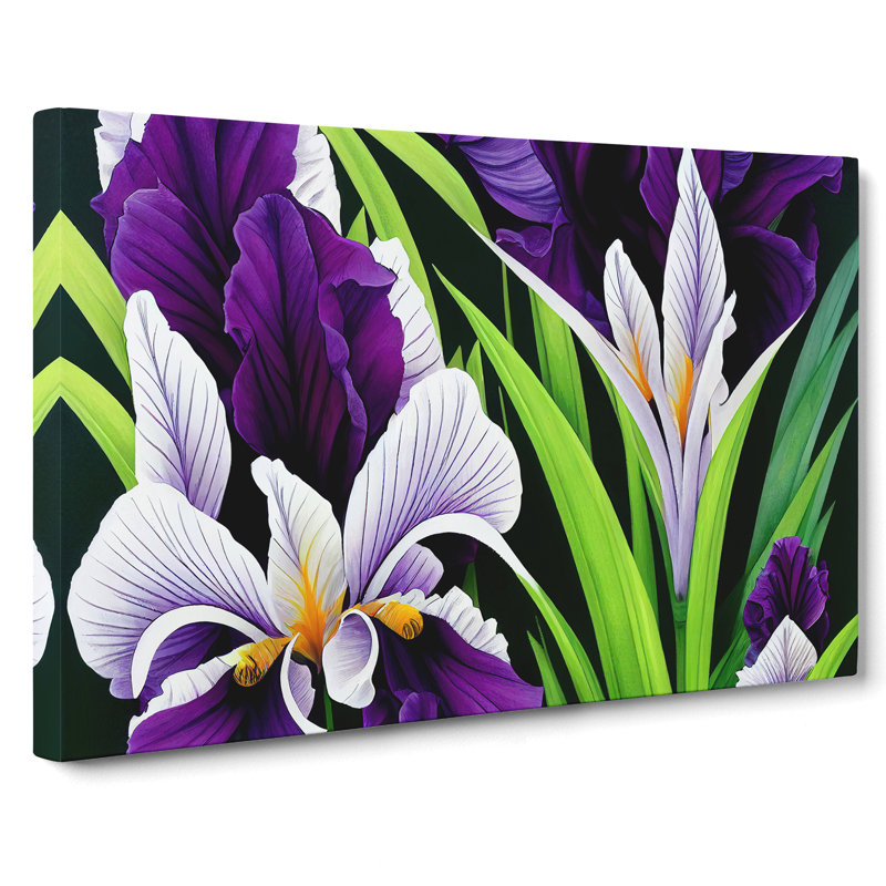 Modern Iris Flowers Vol.1 - Wrapped Canvas, 40cm H x 60cm W x 3cm D