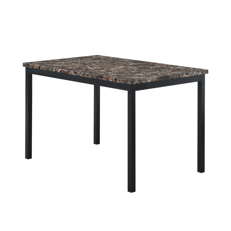 Faux Marble Top Metal Frame Dinette Table