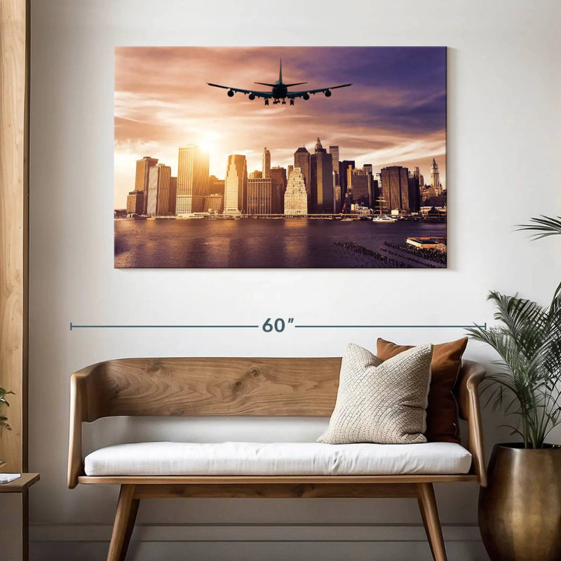 Mehar Airplane In The City, 32" H x 48" W