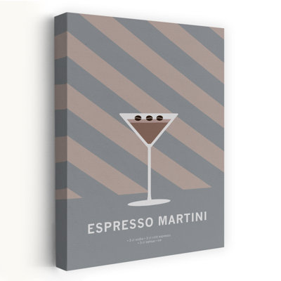 Chic Espresso Martini 1 Piece Wrapped Canvas Wall Art