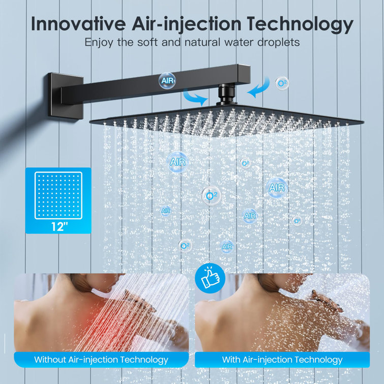 12 Inch Shower Faucet Set With Push-Button