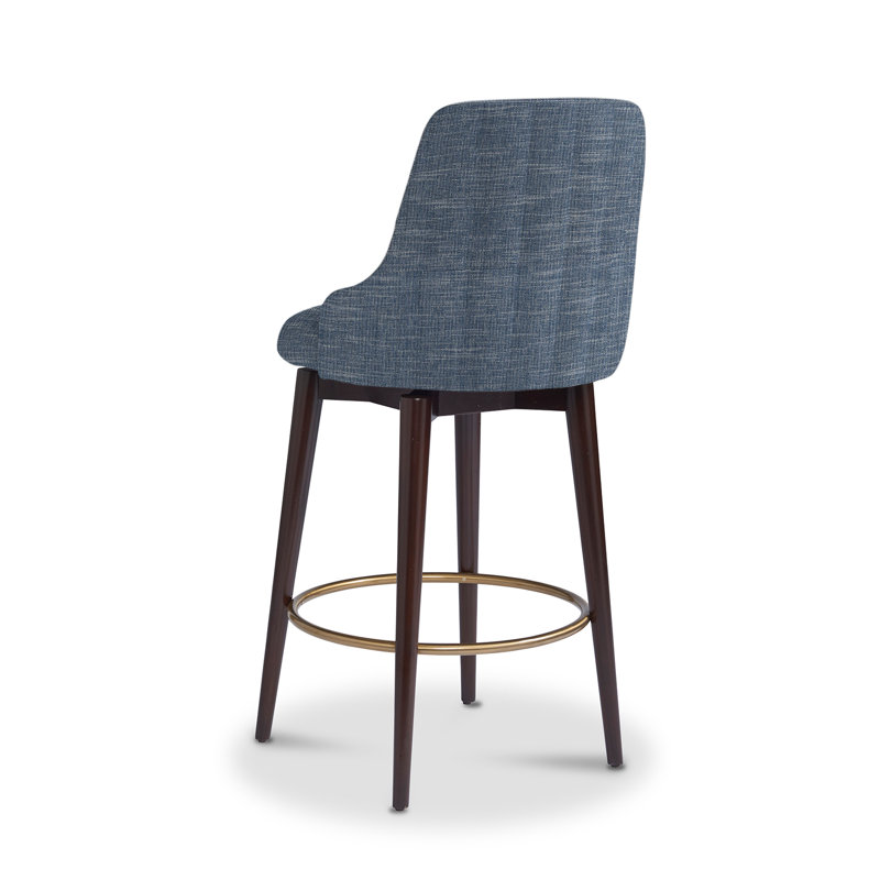 Zoe Swivel Upholstered Stool, Counter Stool (25.5” Seat Height), Cobalt