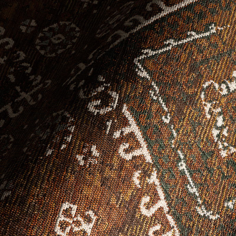  Liorisse Indoor/Outdoor Traditional Area Rug, Brown, Rectangle 5' x 8'