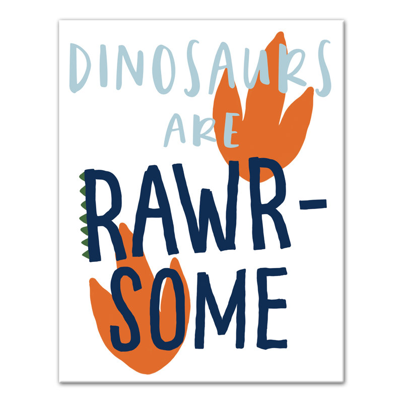 « dinosaurs », art sur toile isard Britt, H 14 po x l 11 po x P 1,25 po, Orange