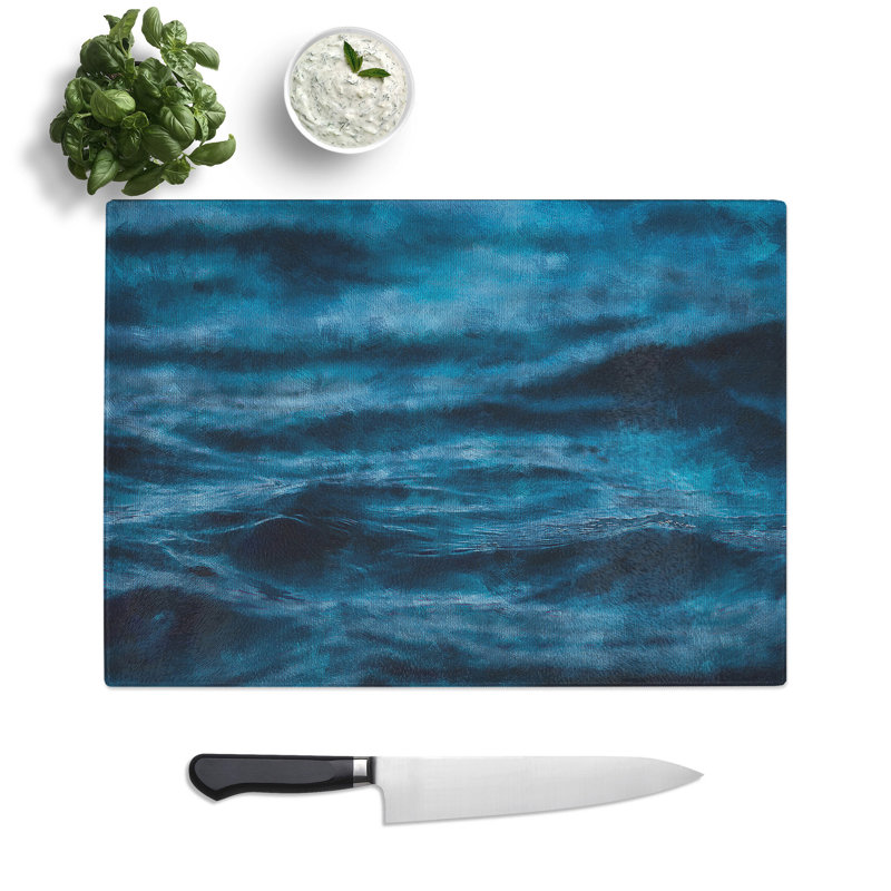 Dark Water in Blue Painting Chopping Board, 20cm W x 28.5cm L