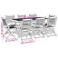 Acacia Wood Patio Dining Set with Rectangular Table-1407734300