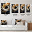 Ornement en spirale liquide or et noir II - Spirales abstraites très grandes horloges murales-99636442