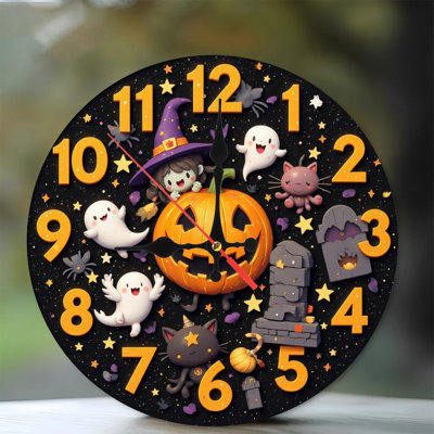Witch Peeking From Jackolantern Among Ghosts
