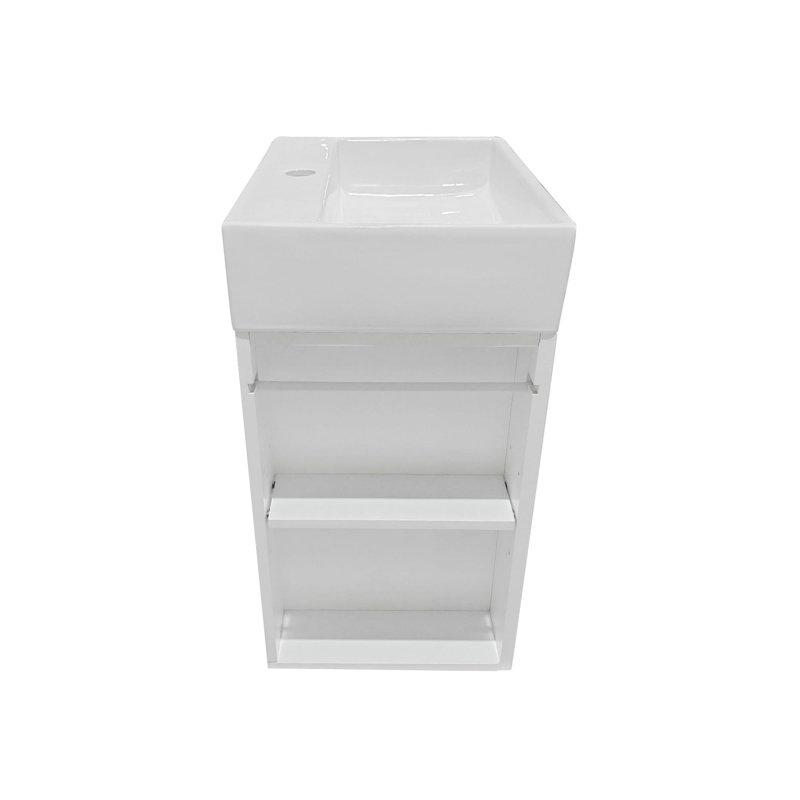 20" Wall-Mounted Single Bathroom Vanity with Sink