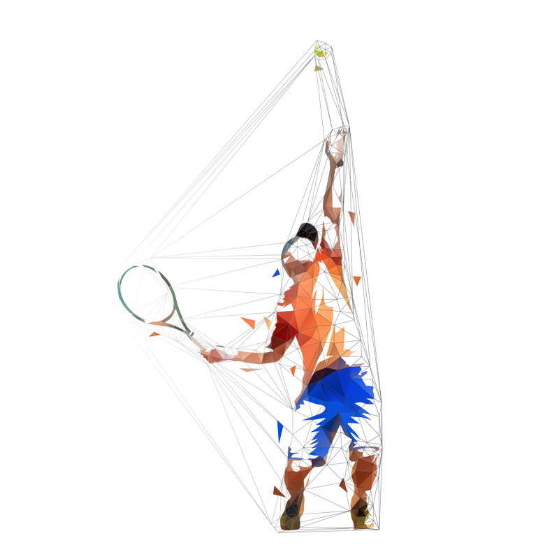 Tennis Player - Wrapped Canvas Print, 30cm H x 30cm W x 3.8cm D