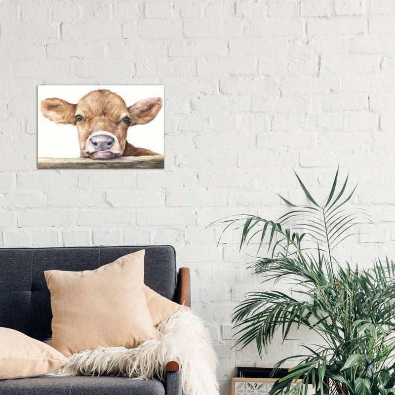 Calf - Painting on Canvas, 101.6 cm H x 66.04 cm W x 1.91 cm D, No Frame